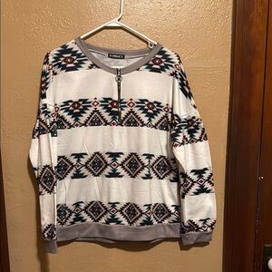 Tribal Print Pullover Sweater